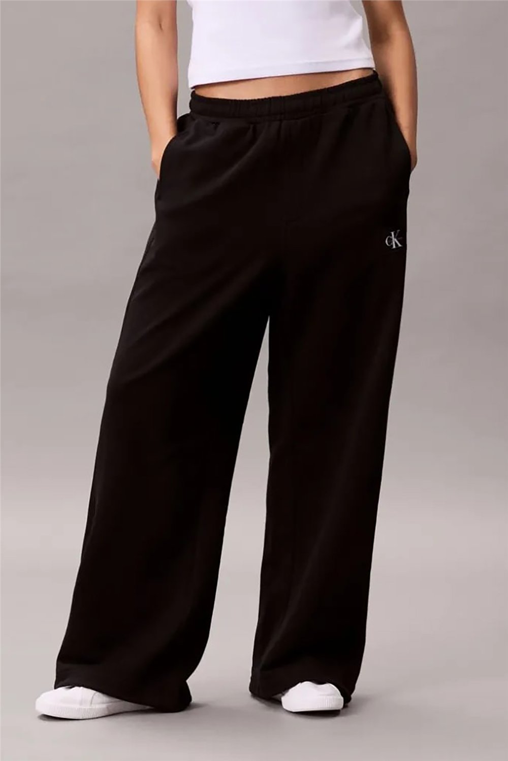 Calvin Klein A- French Terry Badge Logo Pant Kadın Eşofman Altı Siyah