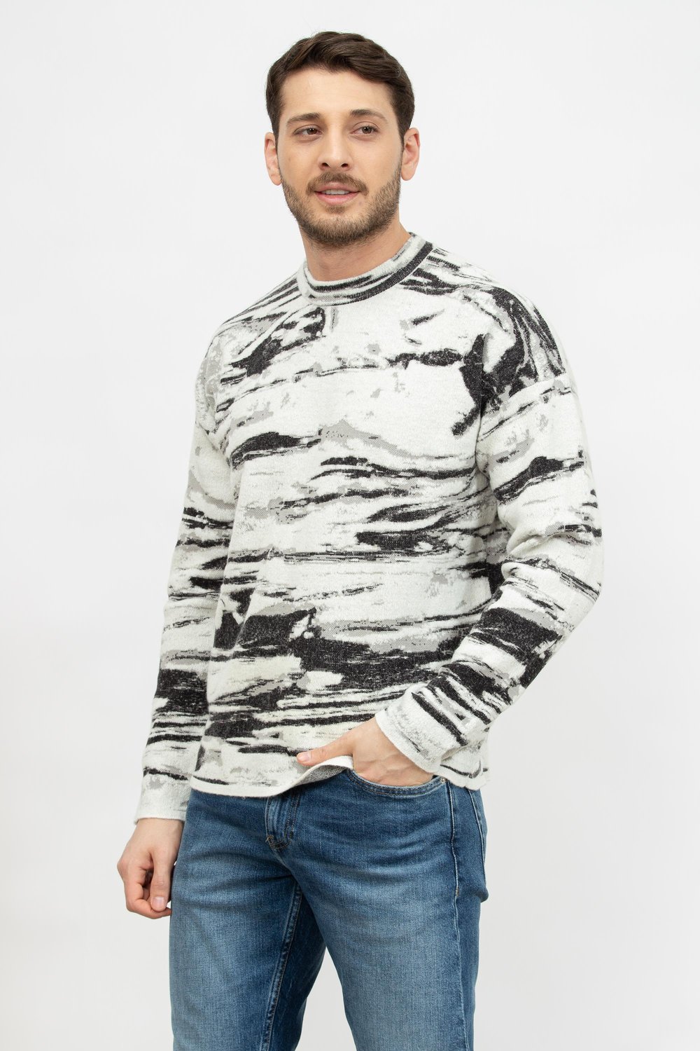 Calvin Klein Abstract Jacquard Erkek Triko