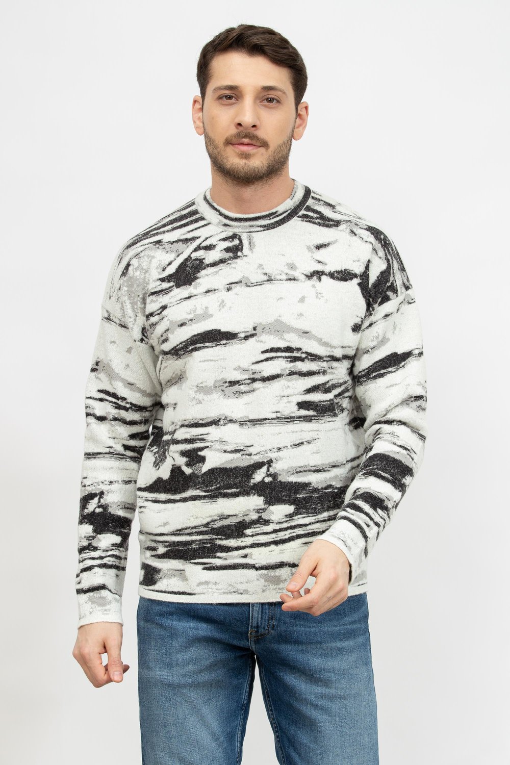 Calvin Klein Abstract Jacquard Erkek Triko