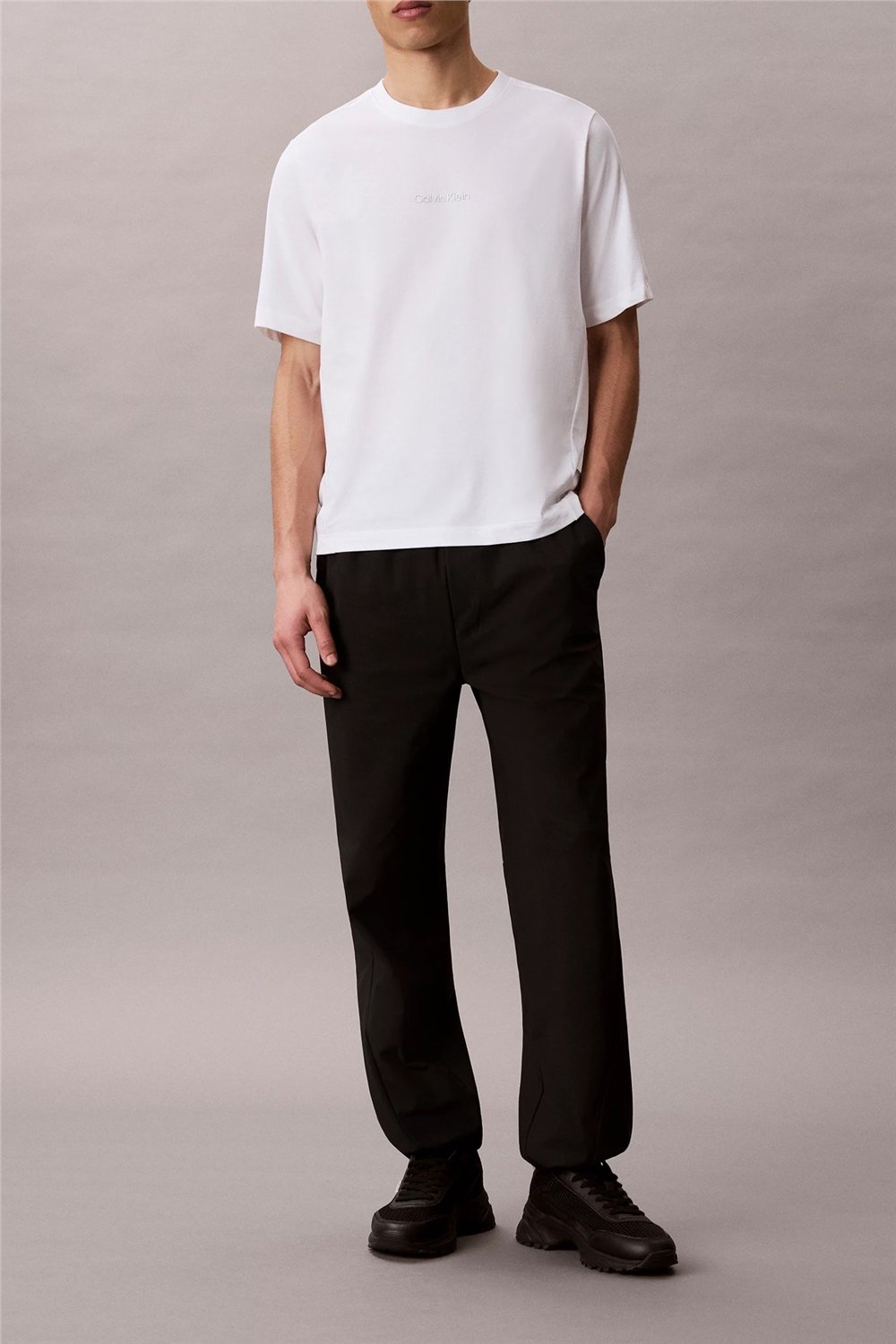 Calvin Klein Active Top Erkek Bisiklet Yaka T-Shirt Beyaz