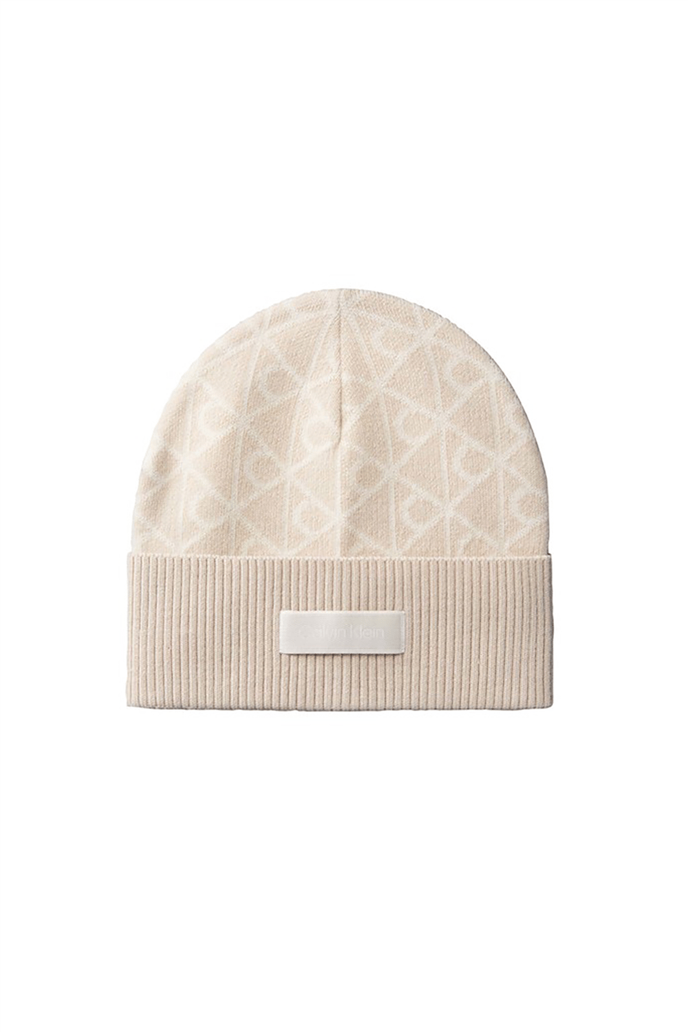 Calvin Klein Aop Jcq﻿ Wool Beanie Kadın Bere Bej