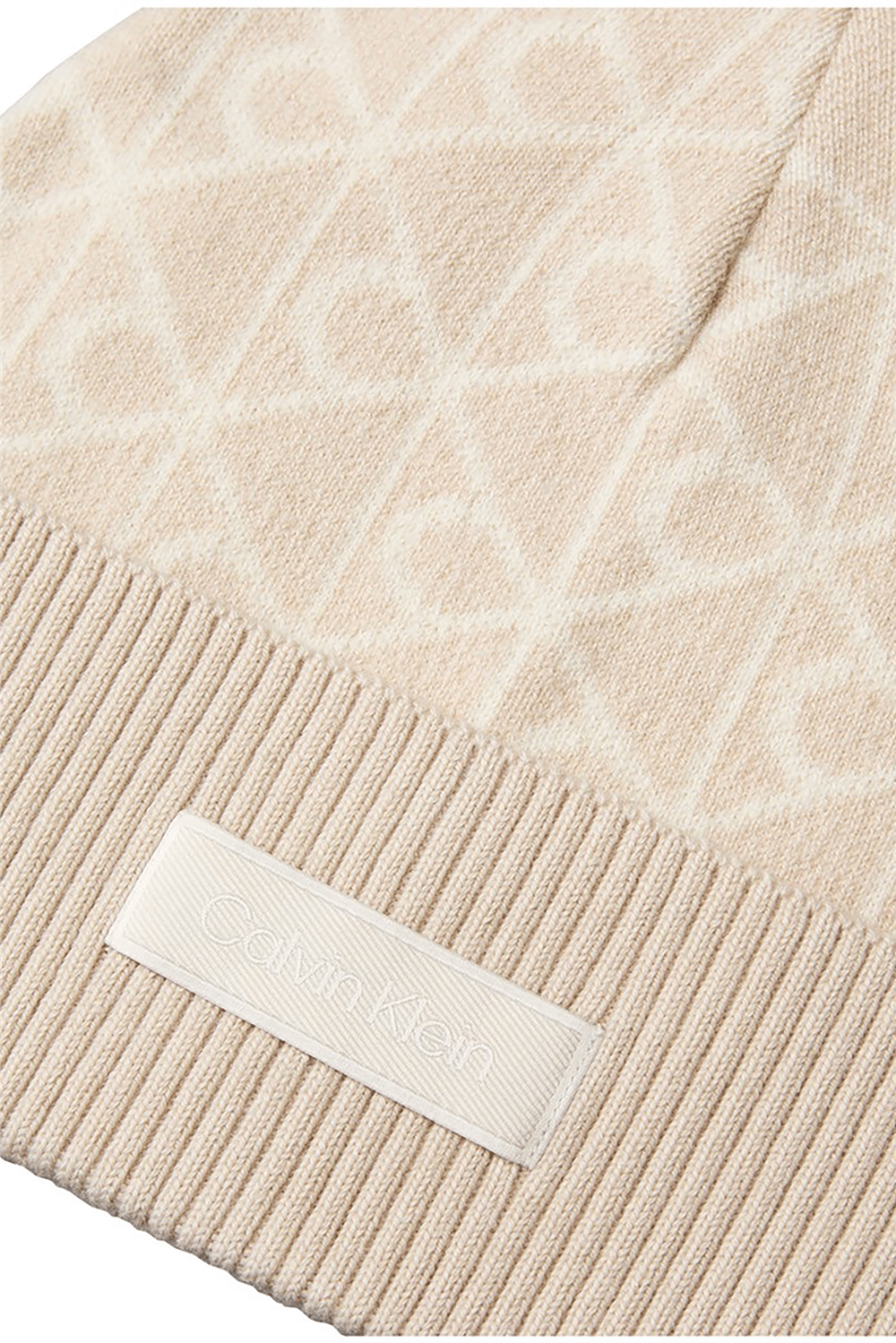 Calvin Klein Aop Jcq﻿ Wool Beanie Kadın Bere Bej
