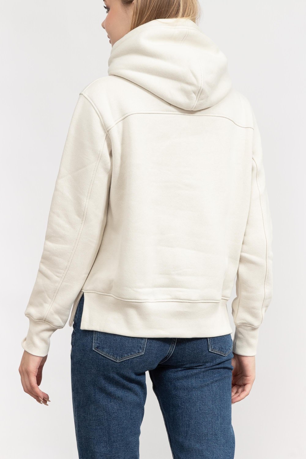 Calvin Klein Archival Monologo Kadın Kapüşonlu Sweatshirt Bej