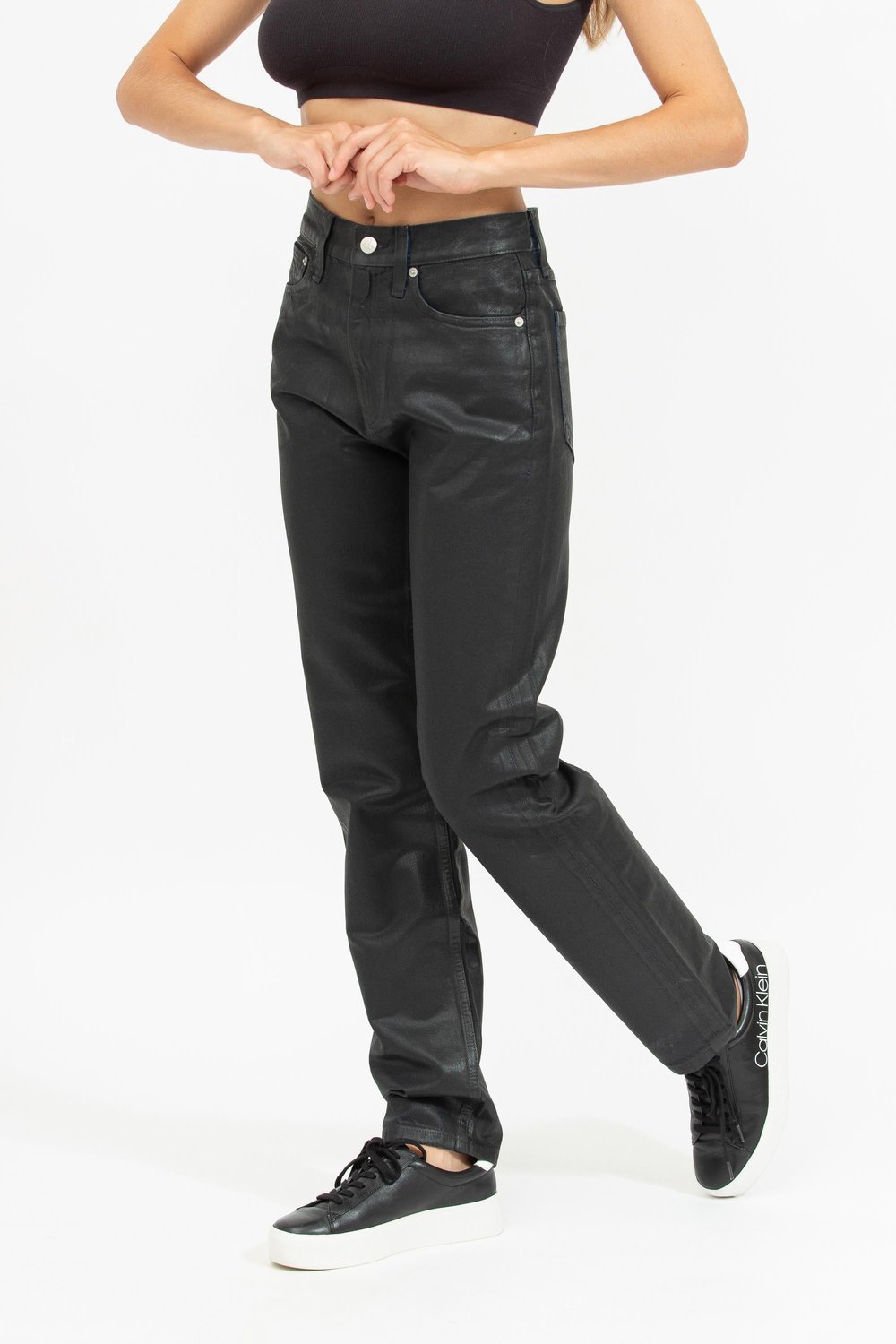 Calvin Klein Authentic Slim Straight Kadın Jean Pantolon Lacivert