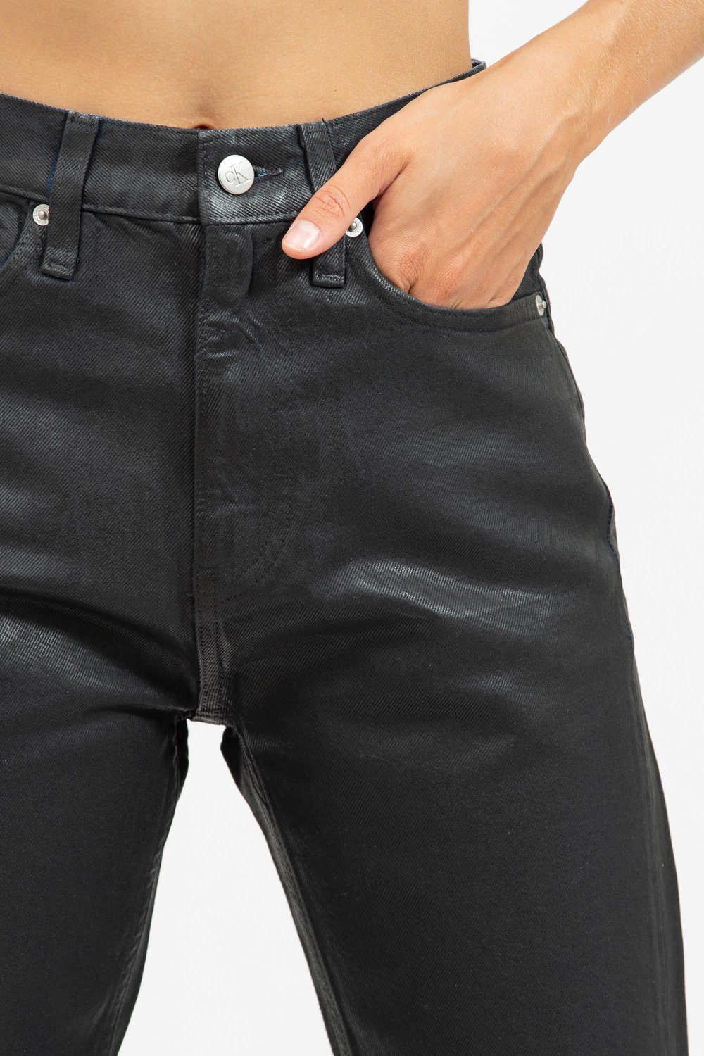 Calvin Klein Authentic Slim Straight Kadın Jean Pantolon Lacivert