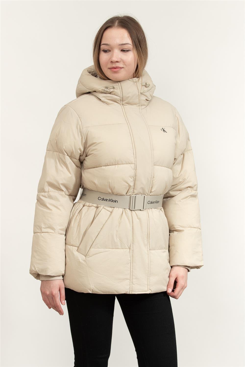 Calvin Klein Belted Midweight Puffer Kadın Mont