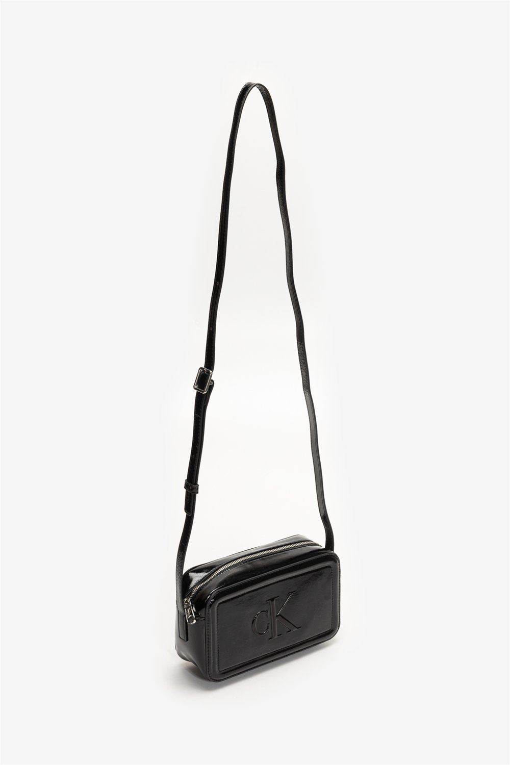 Calvin Klein Bold CK Metallic Camera Bag Kadın Mini Omuz Çantası Siyah