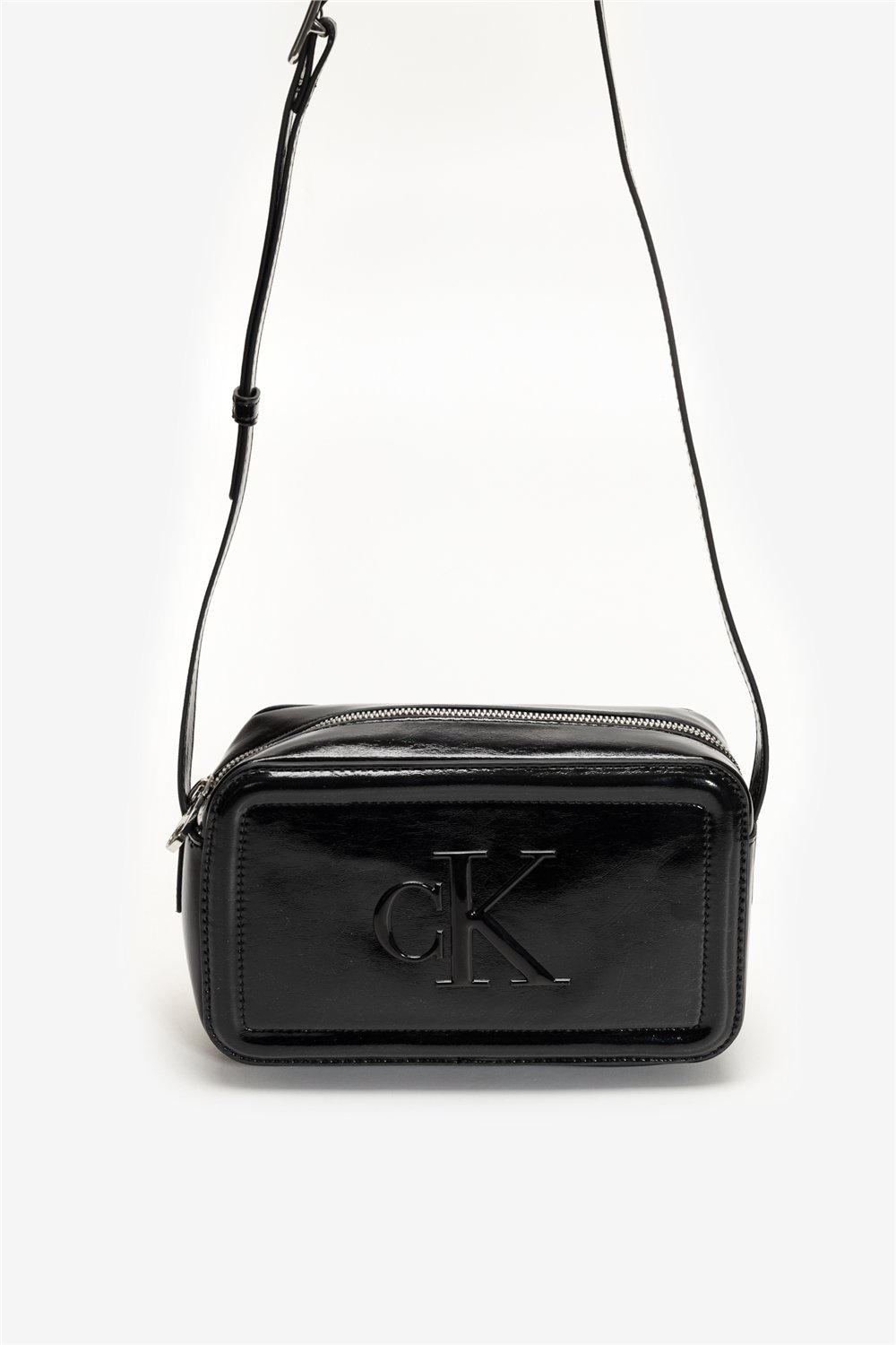 Calvin Klein Bold CK Metallic Camera Bag Kadın Mini Omuz Çantası Siyah