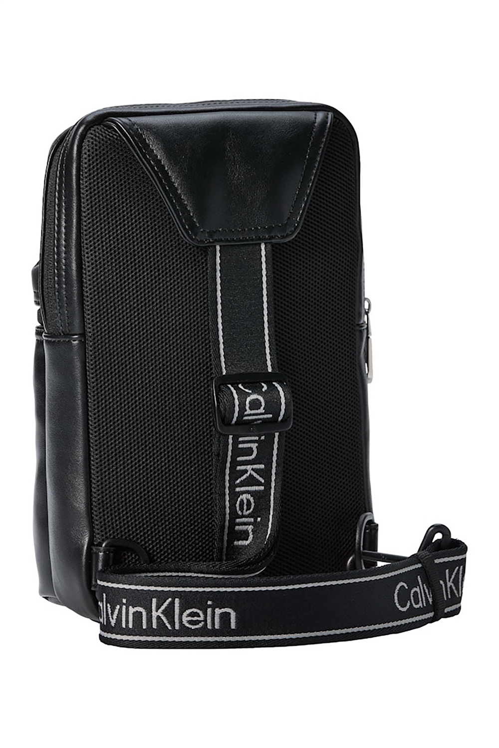 Calvin Klein Bold Logo Webbing Sling Erkek Reporter Çanta Siyah