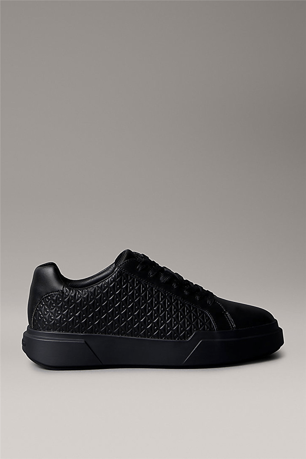 Calvin Klein Chunky Cupsole Laceup Lth Aop Erkek Sneaker Siyah