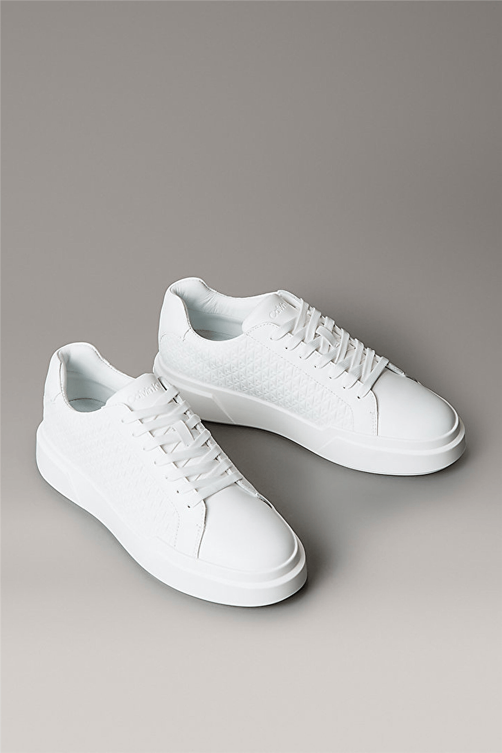 Calvin Klein Chunky Cupsole Laceup Lth Aop Erkek Sneaker Beyaz