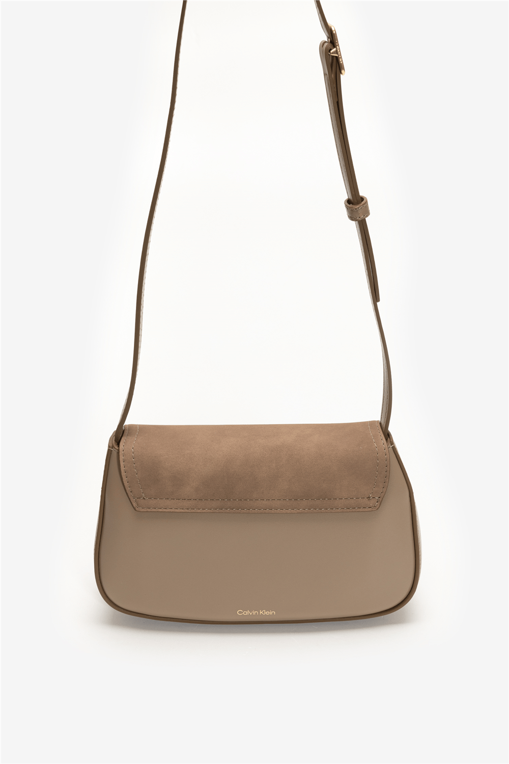 Calvin Klein CK Brushed Flap Camera Bag Kadın Mini Omuz Çantası Kahverengi