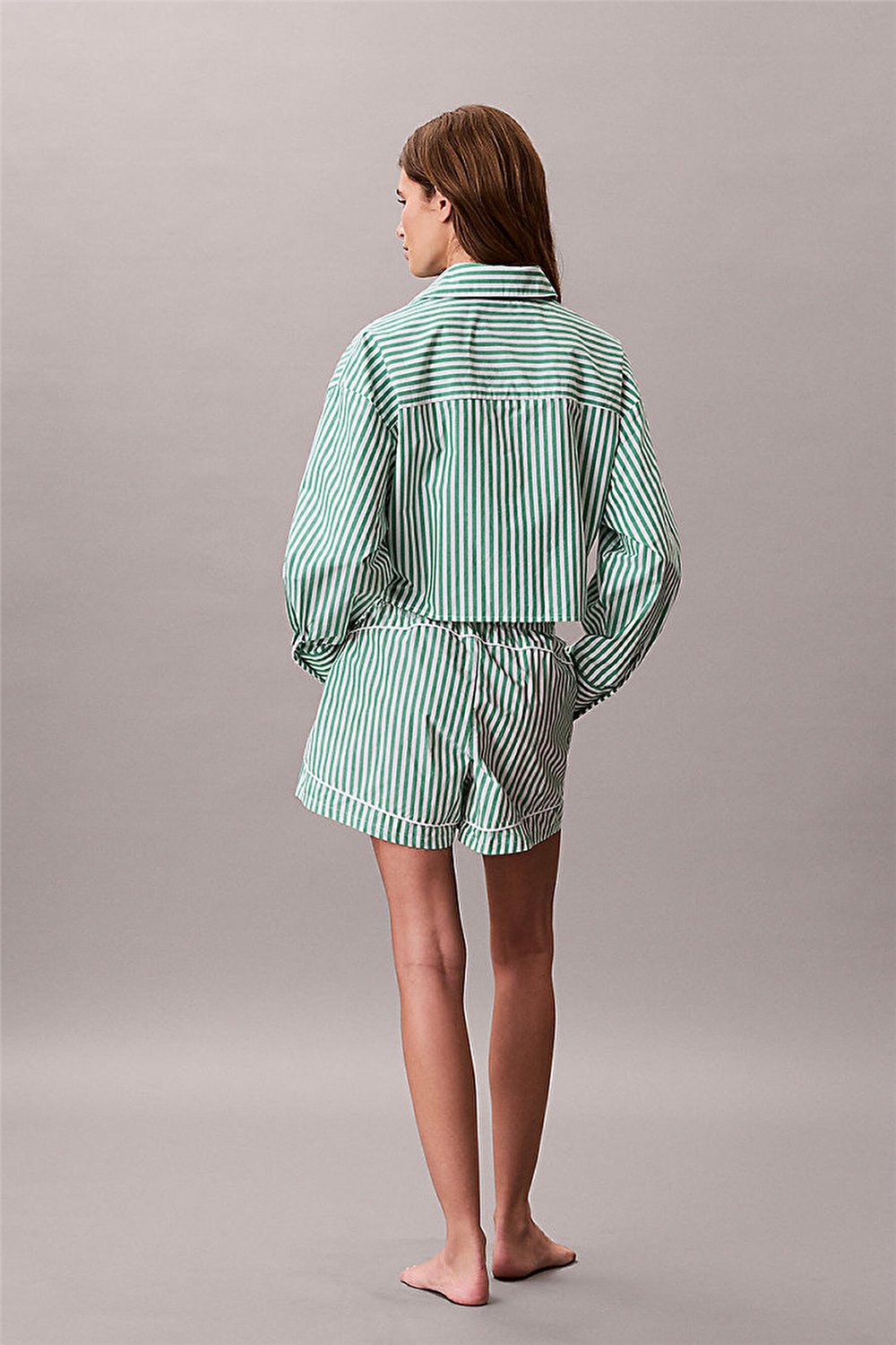 Calvin Klein Ck Graphic Cropped P Kadın Pijama Üstü Yeşil