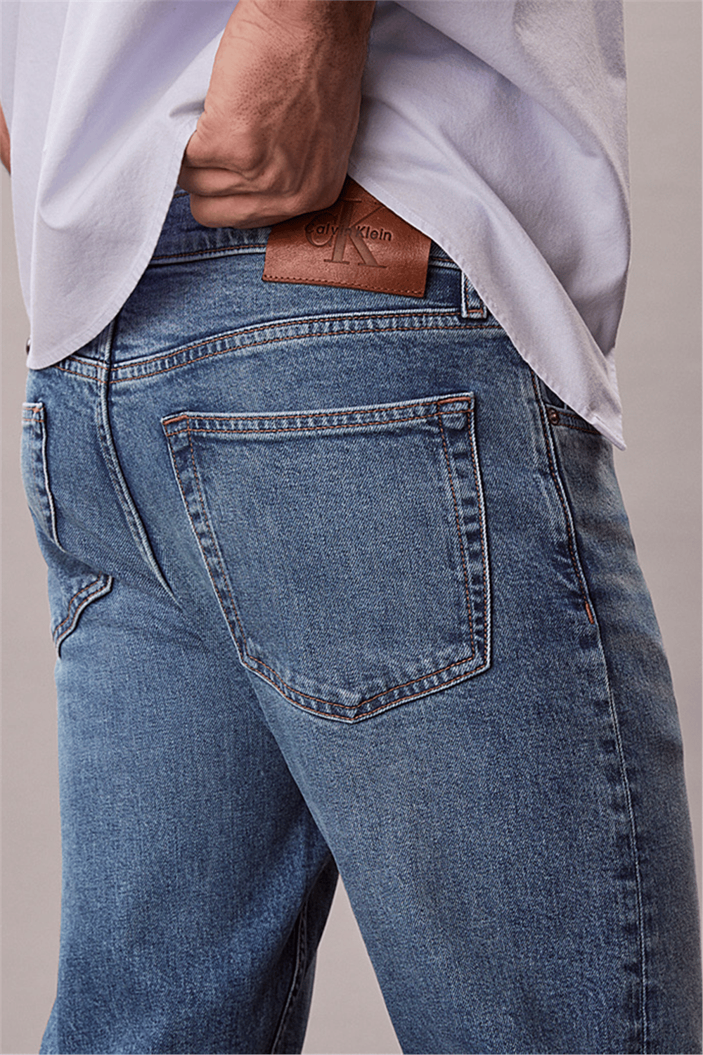 Calvin Klein Classic Taper Klein Erkek Jean Pantolon Mavi