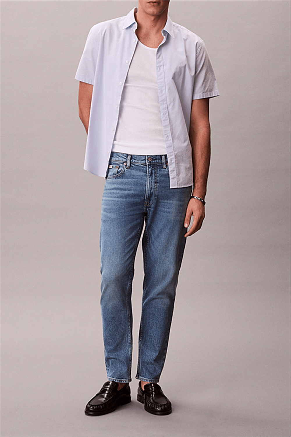Calvin Klein Classic Taper Klein Erkek Jean Pantolon Mavi
