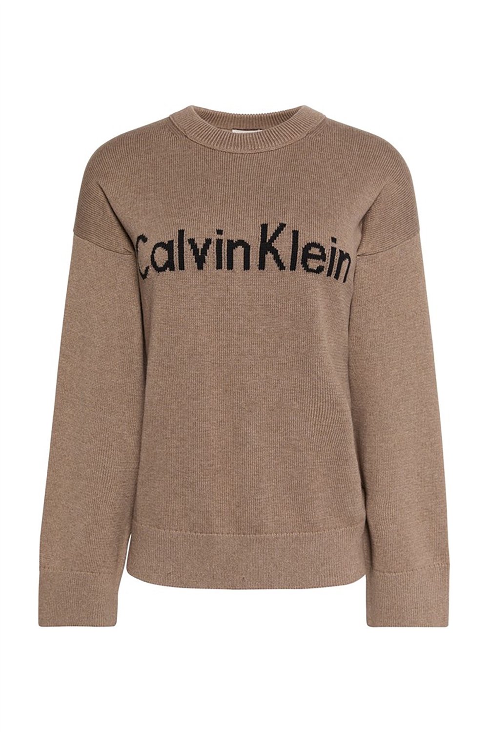 Calvin Klein Contrast Logo Ls Sweater Kadın Triko