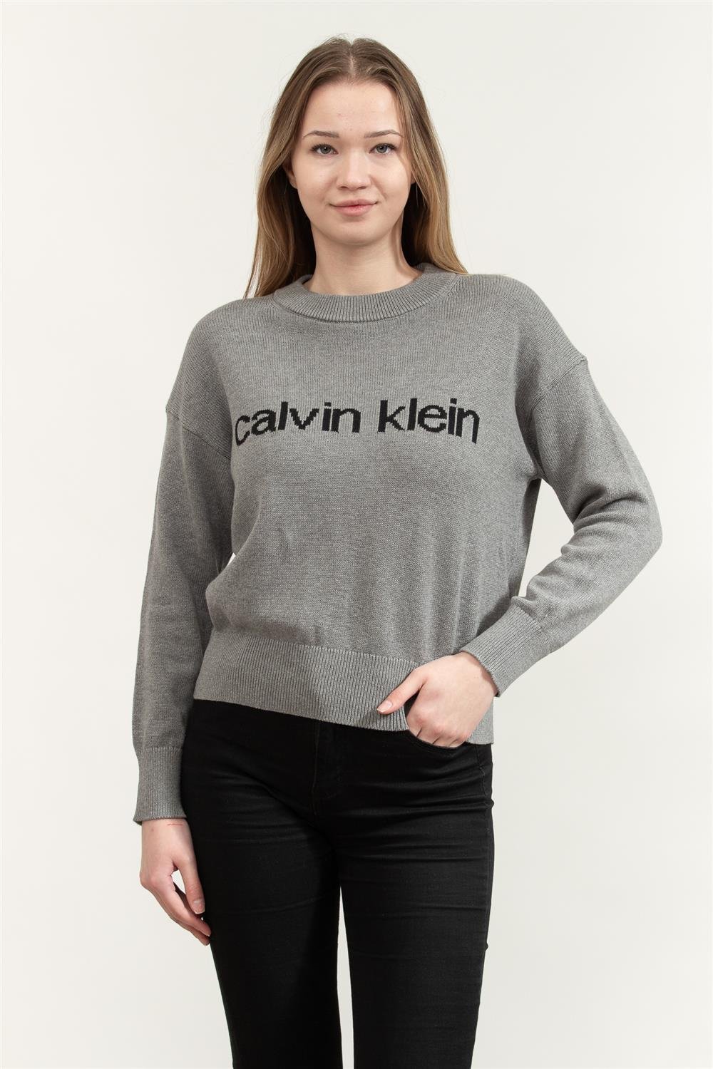 Calvin Klein Cotton Graphic Pullover Kadın Triko