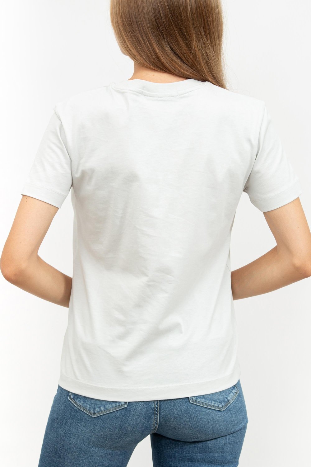 Calvin Klein Diffused Monologo Kadın Bisiklet Yaka T-Shirt Gri