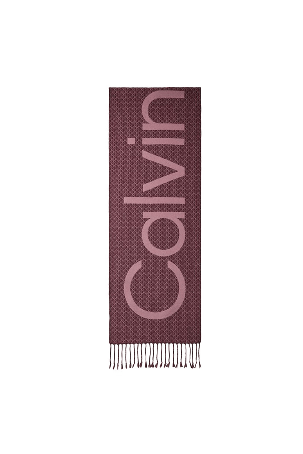 Calvin Klein Emblem Aop Bold Logo Fringe Wove Kadın Atkı Siyah