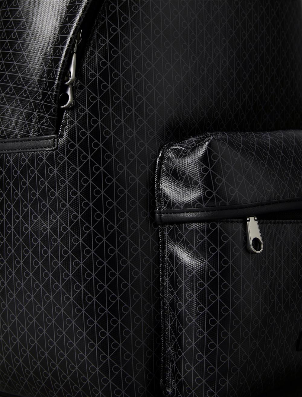 Calvin Klein Emblem Aop Coated Canvas Campus Erkek Sırt Çantası Siyah