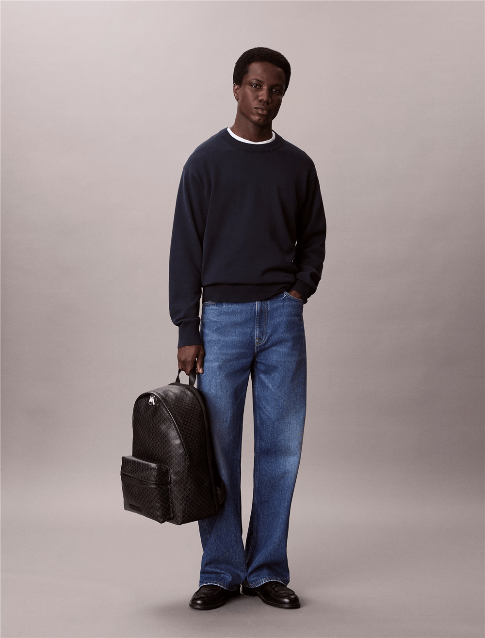 Calvin Klein Emblem Aop Coated Canvas Campus Erkek Sırt Çantası Siyah