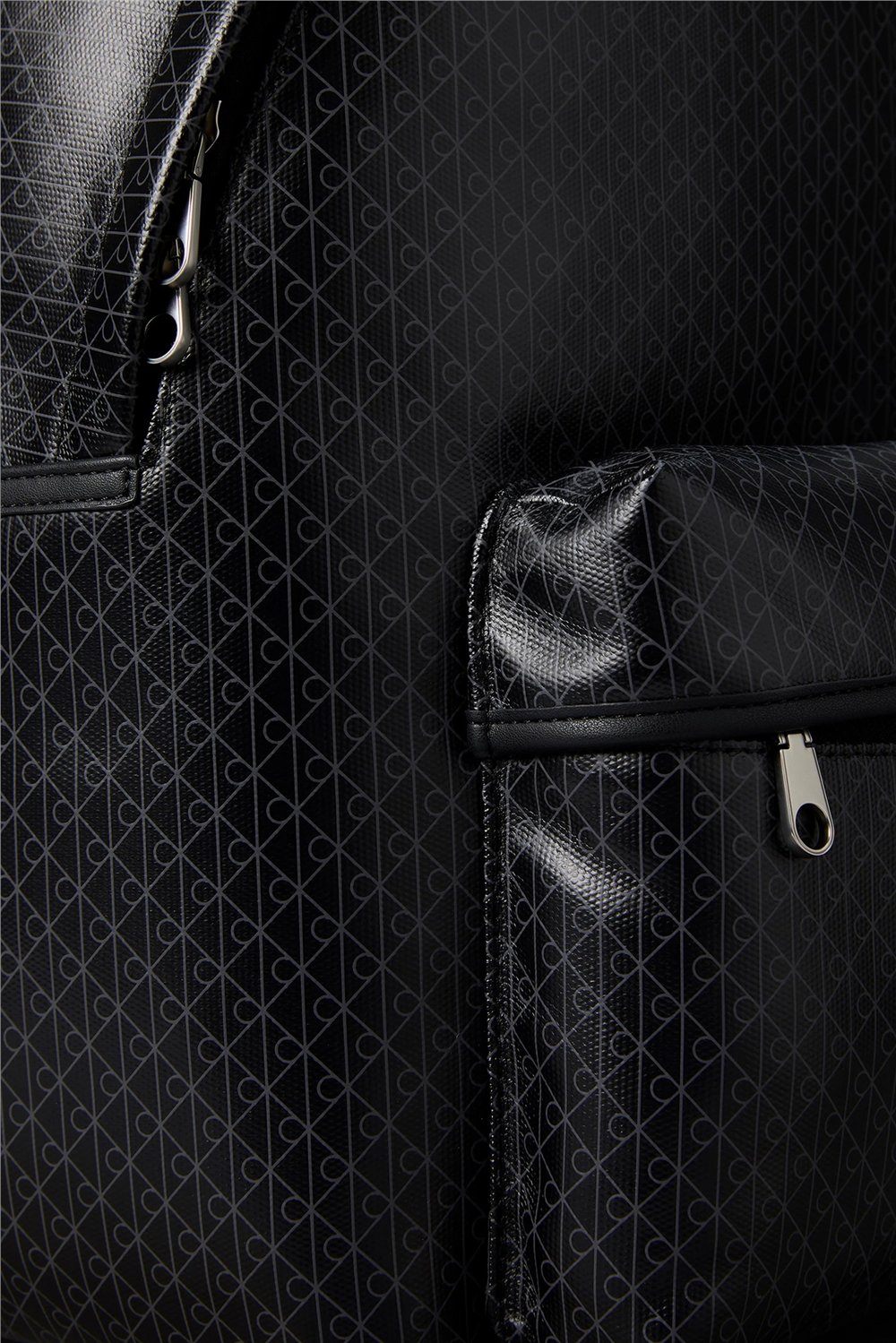 Calvin Klein Emblem Aop Coated Canvas Campus Erkek Sırt Çantası Siyah