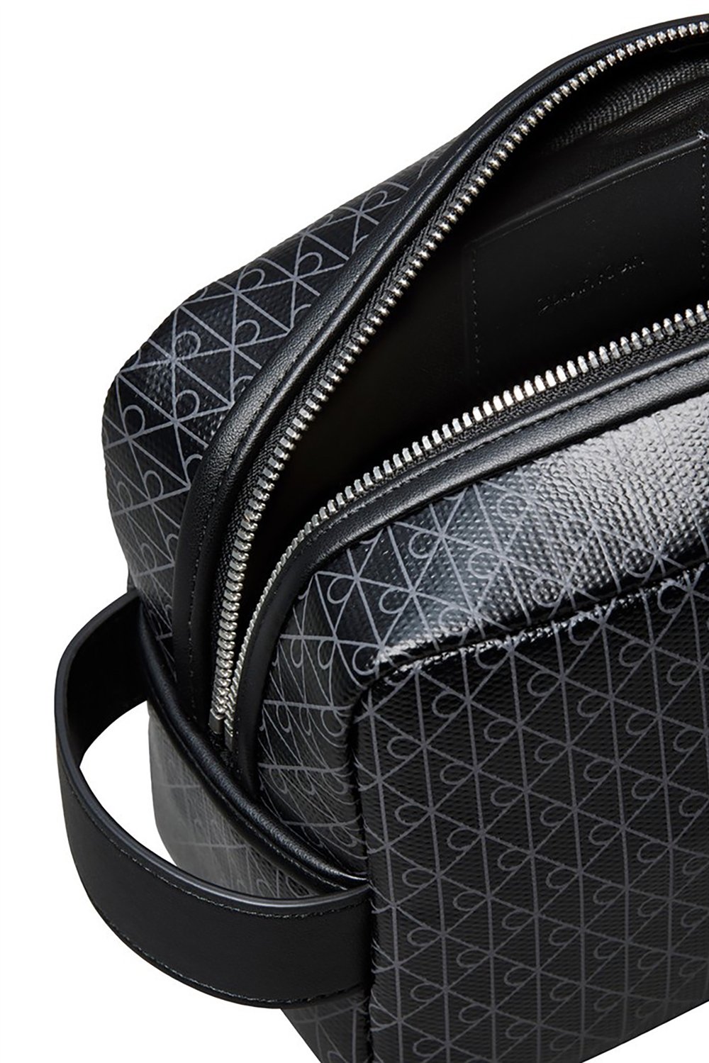 Calvin Klein Emblem Aop Coated Dopp Kit Erkek El Çantası Siyah