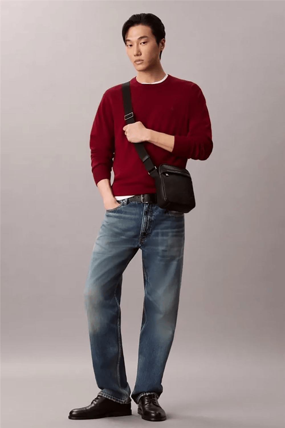 Calvin Klein Emblem Aop Deboss Erkek Reporter Çanta Siyah