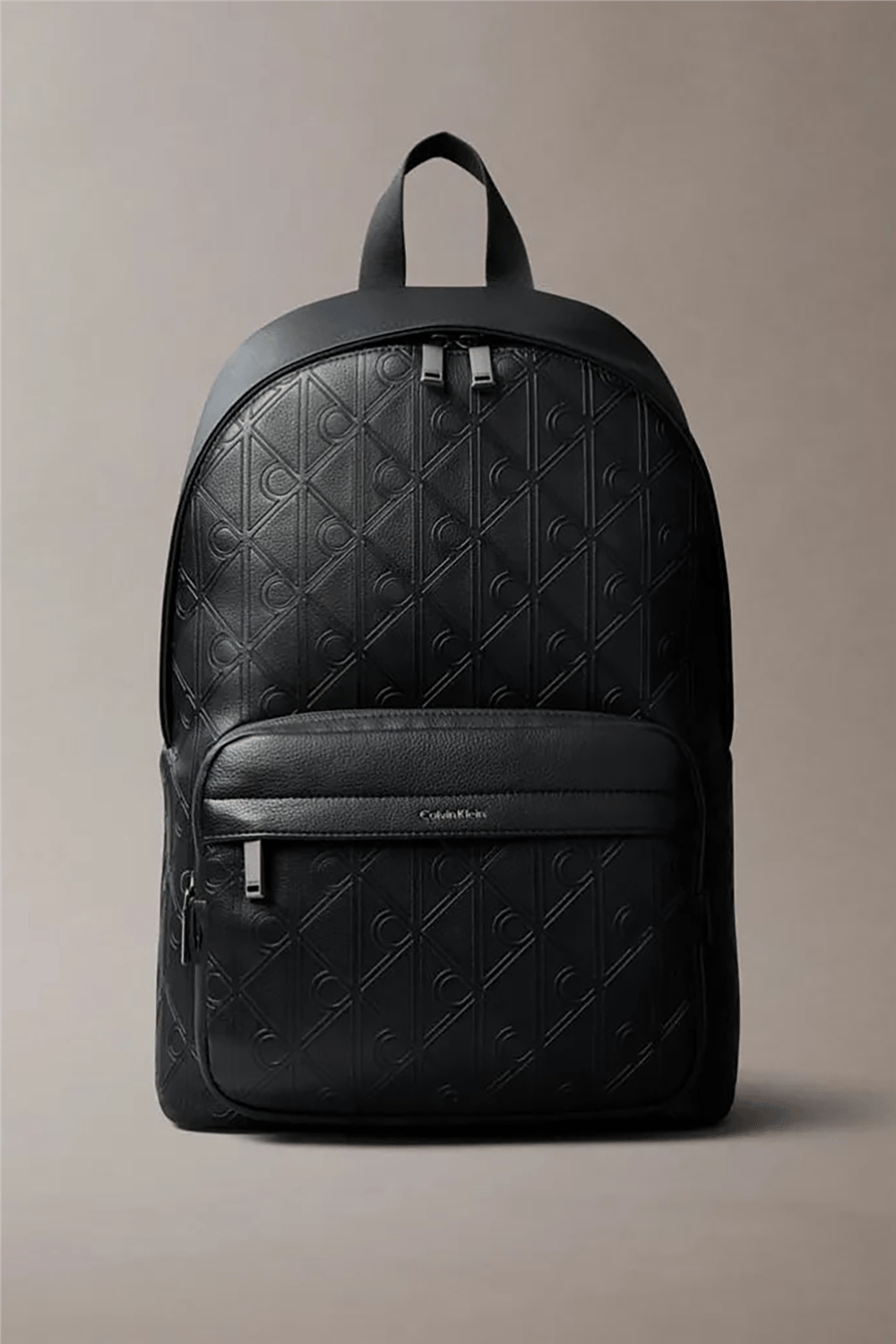 Calvin Klein Emblem Aop Deboss Round Backpack Erkek Sırt Çantası Siyah