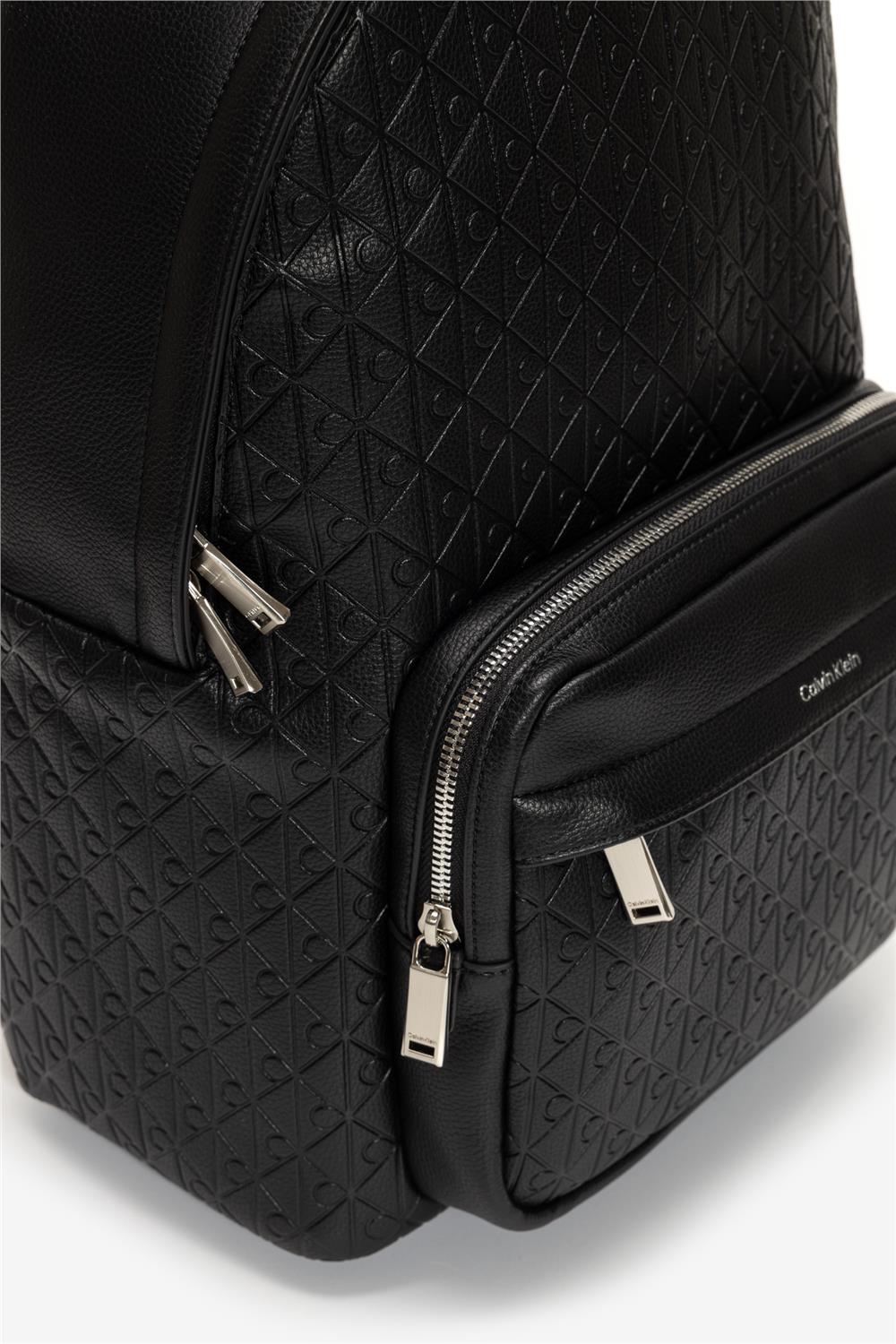 Calvin Klein Emblem Aop Emboss Round Backpack Erkek Sırt Çantası