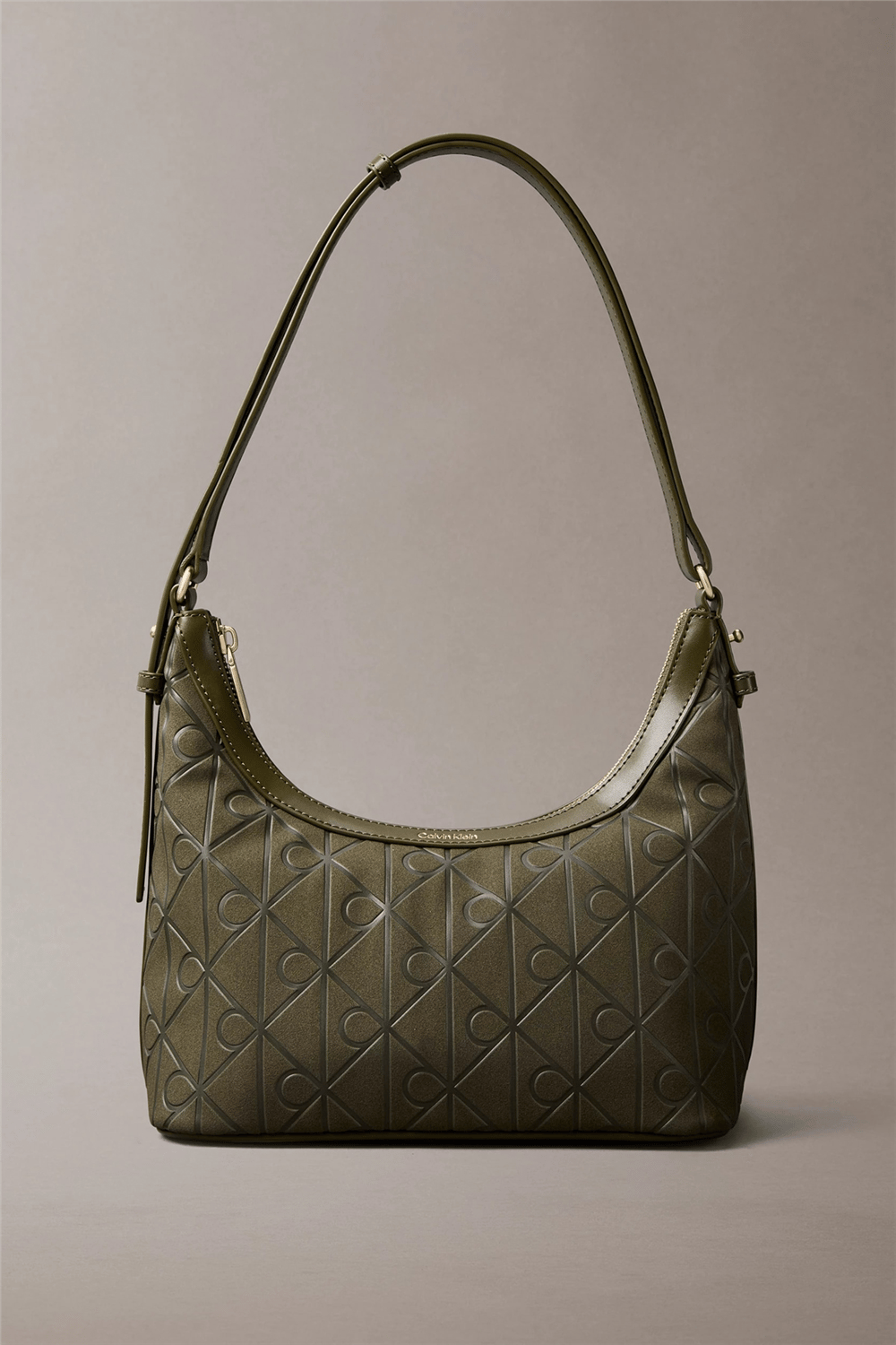 Calvin Klein Emblem Aop Sueded Shoulder Bag Kadın Omuz Çantası Yeşil