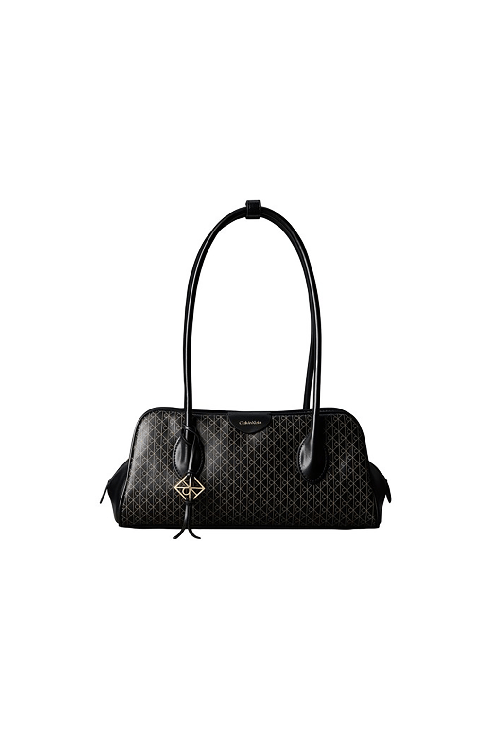Calvin Klein Emblem Trio Aop Shoulder Bag Kadın Omuz Çantası Siyah