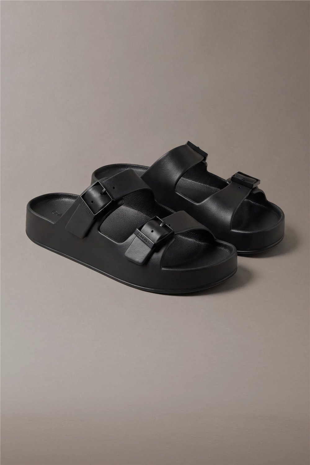 Calvin Klein Ergon Eva Double Bar Erkek Sandalet Siyah