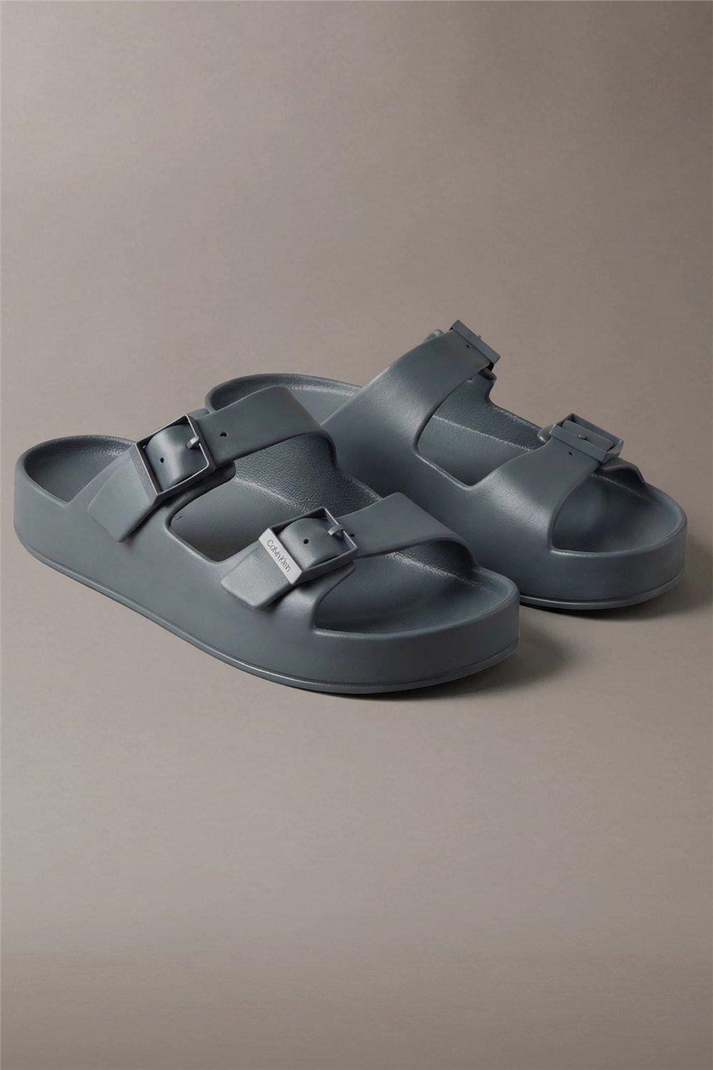 Calvin Klein Ergon Eva Double Bar Erkek Sandalet Gri