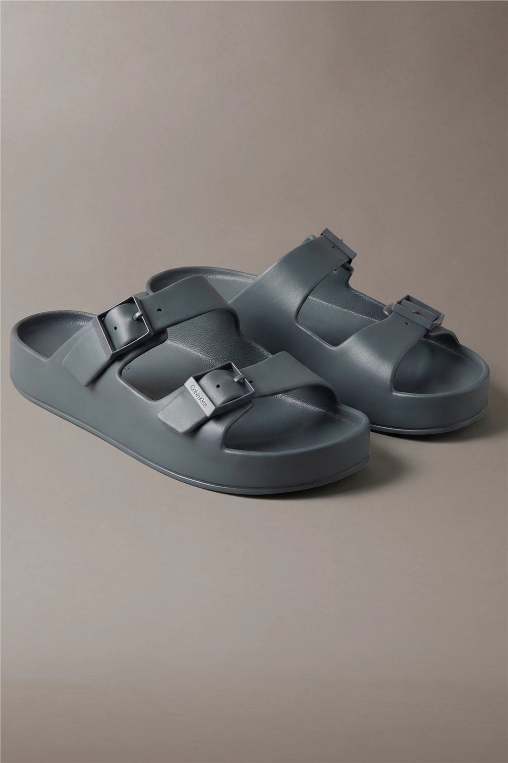 Calvin Klein Ergon Eva Double Bar Erkek Sandalet Gri