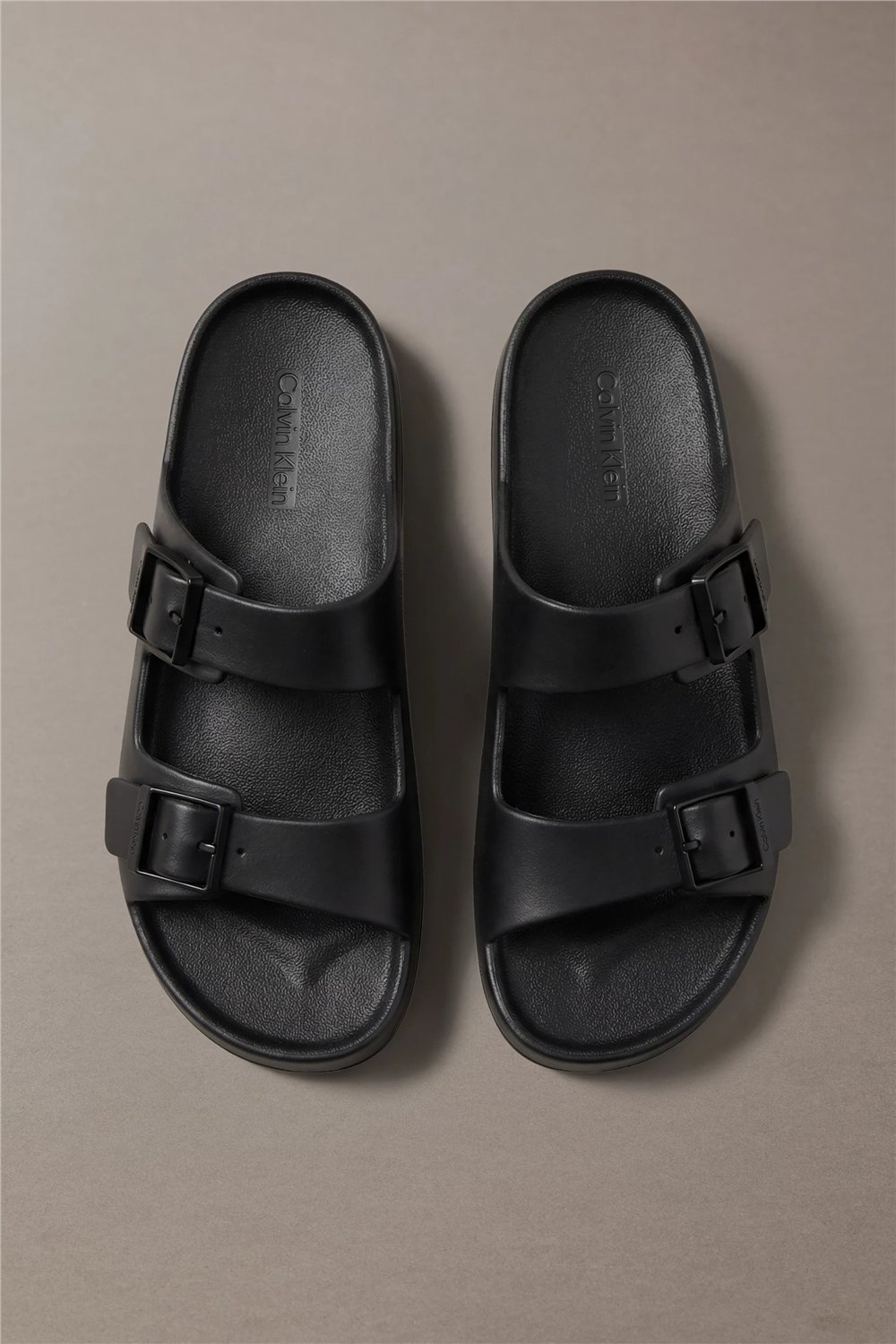 Calvin Klein Ergon Eva Double Bar Erkek Sandalet Siyah