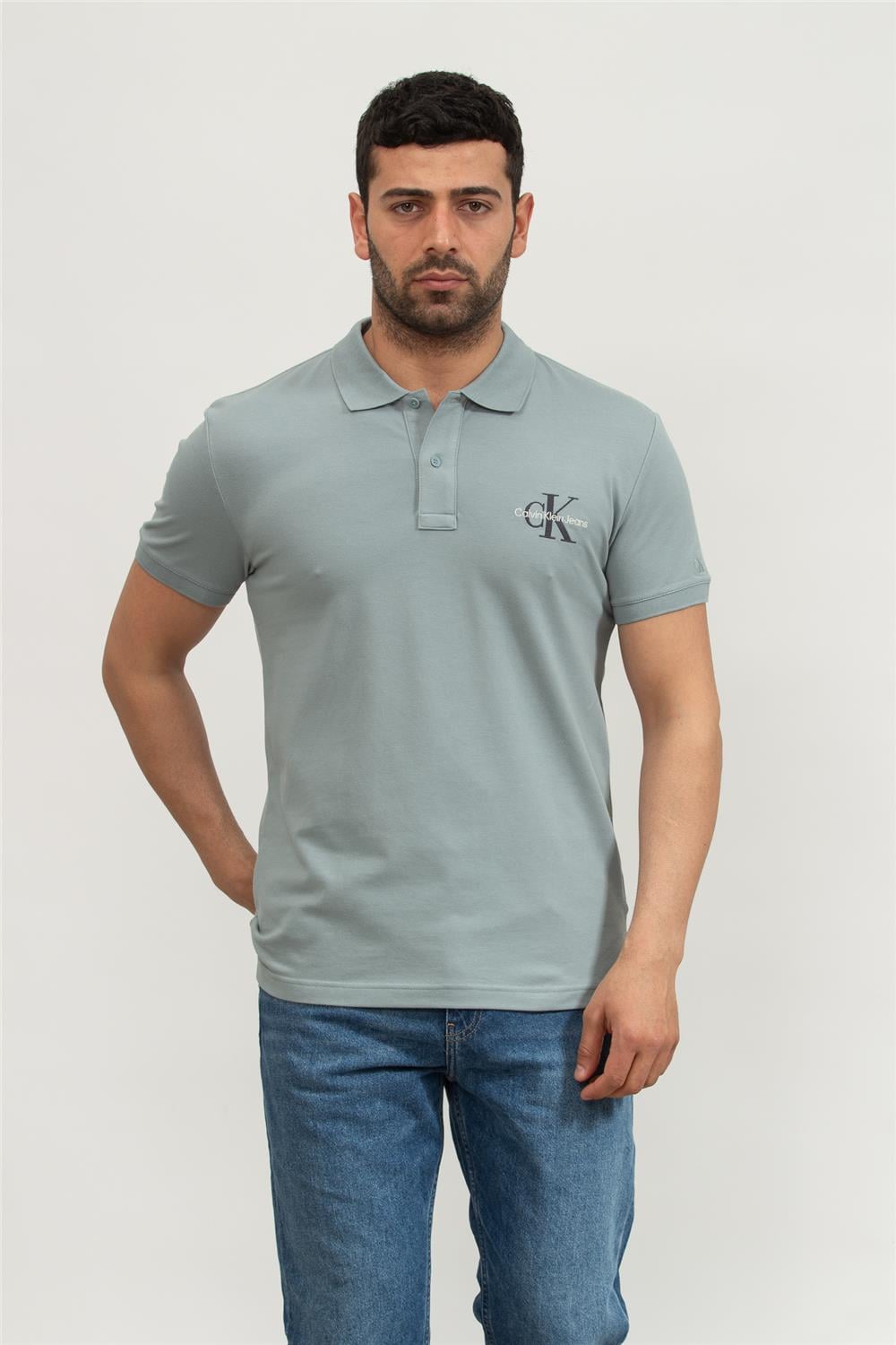 Calvin Klein Erkek Polo Yaka T-Shirt Yeşil