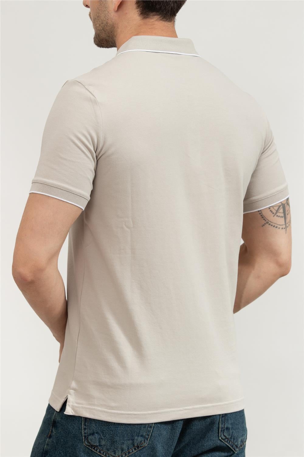 Calvin Klein Erkek Polo Yaka T-Shirt Gri