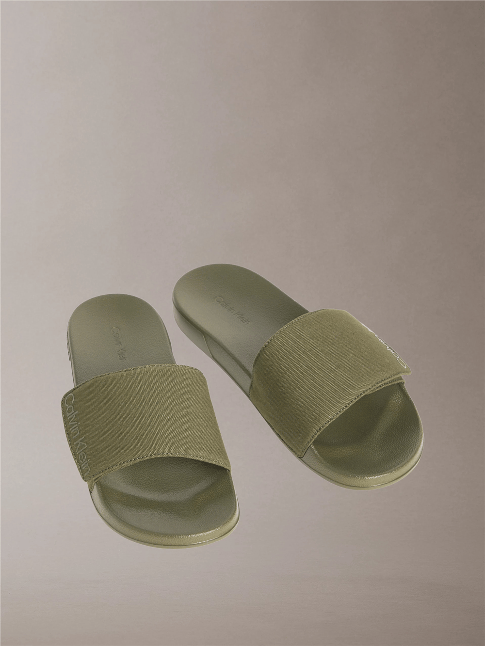 Calvin Klein Ess Slide Adj Monobr Erkek Terlik Bej