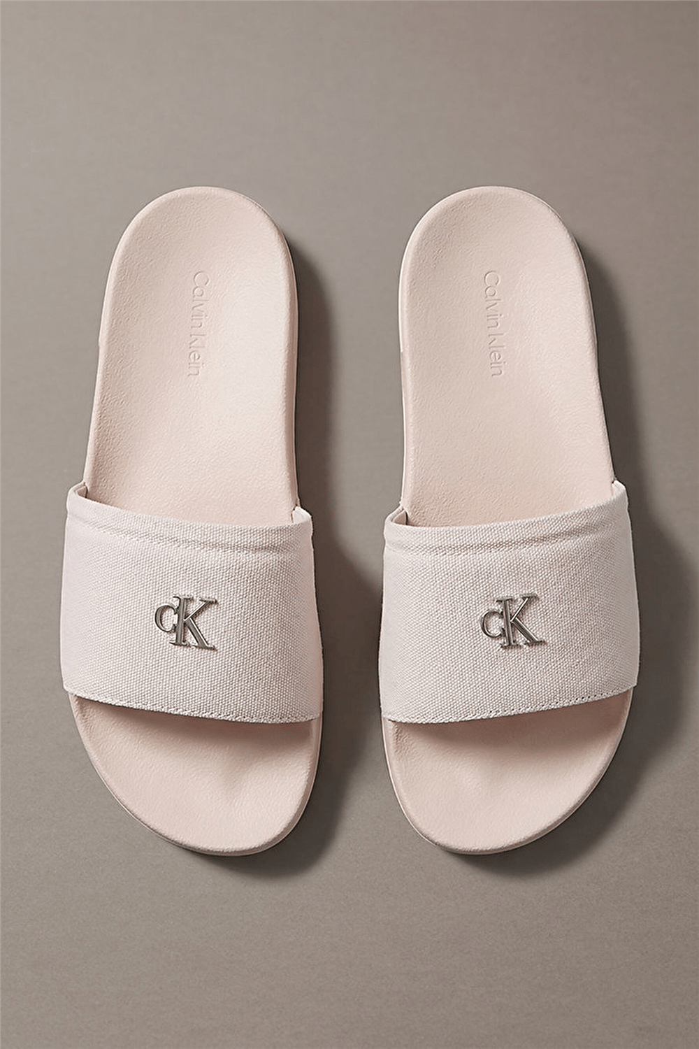 Calvin Klein Ess Slide Canvas Hdw Kadın Terlik Bej