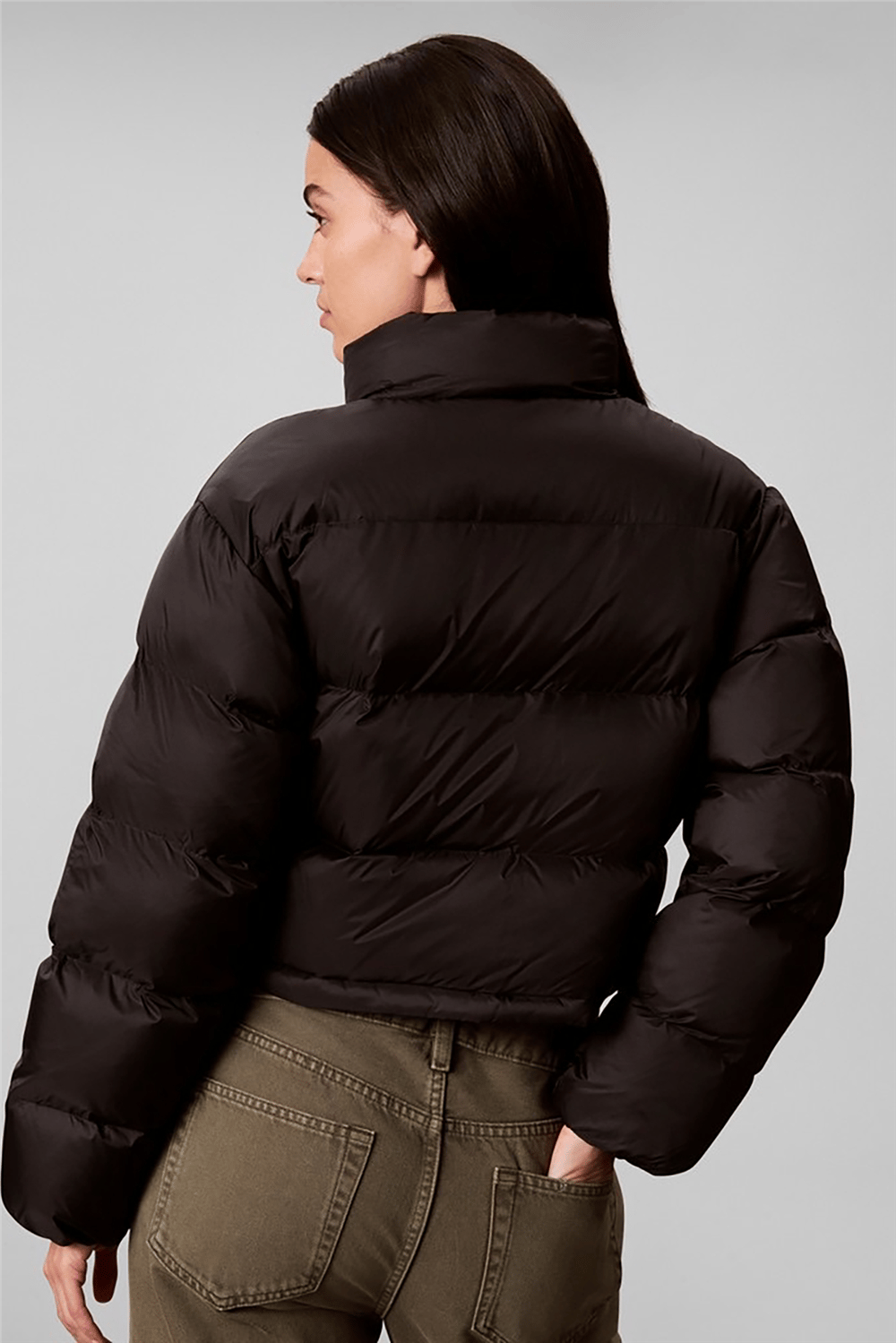 Calvin Klein Essential Mw Crop Puffer Kadın Şişme Mont Siyah