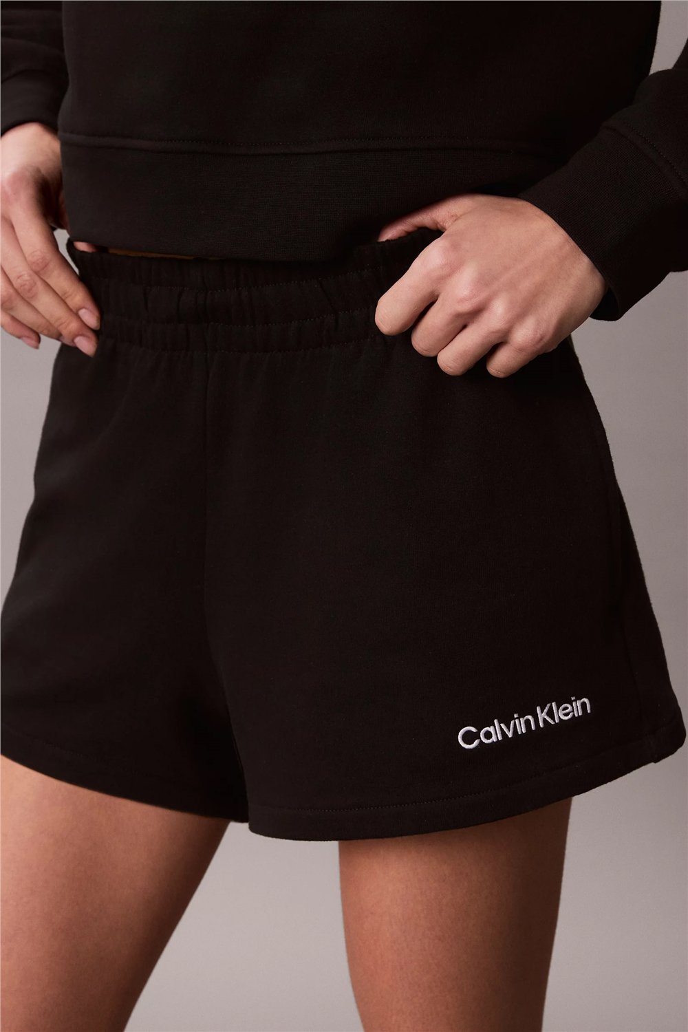 Calvin Klein French Terry Kadın Şort Siyah