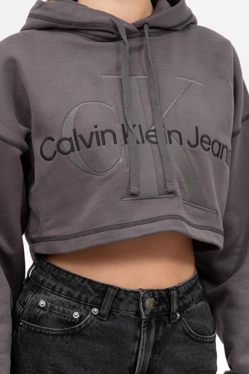 Calvin Klein Hero Monologo Kadın Kapüşonlu Sweatshirt Gri