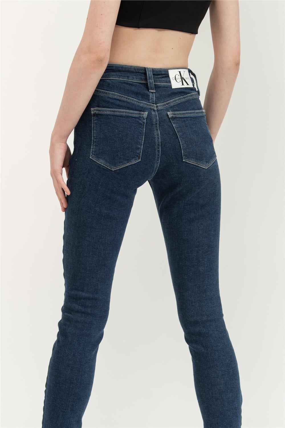 Calvin Klein High Rise Skinny Kadın Jean Pantolon Lacivert