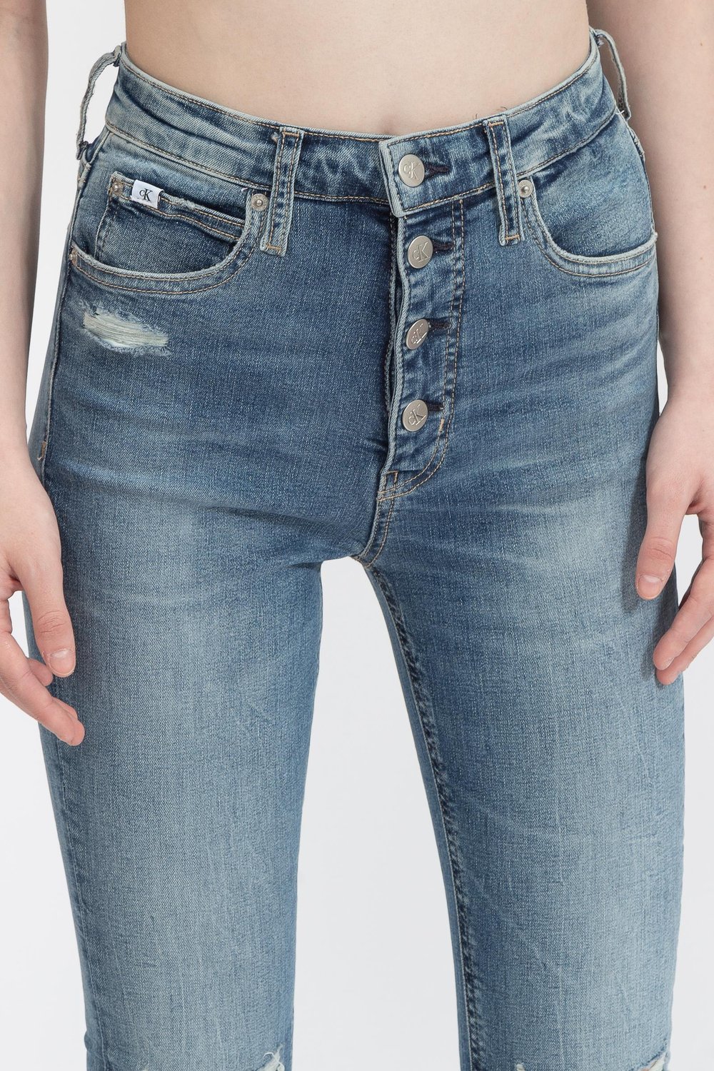 Calvin Klein High Rise Super Skinny Ankle Kadın Jean Pantolon Lacivert