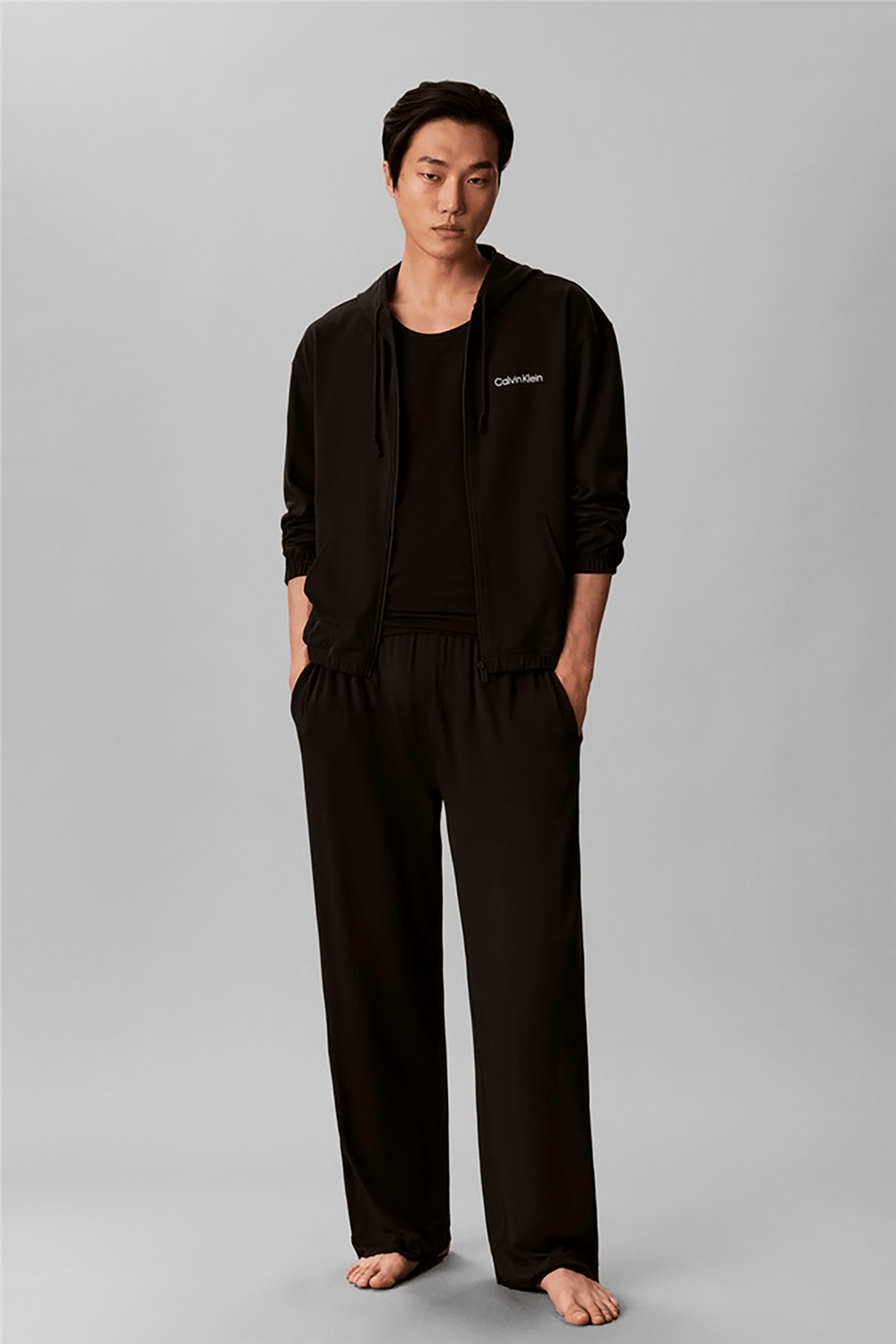 Calvin Klein Icon Essnl L/S Full Zıp Hoodıe Erkek Pijama Üstü Siyah