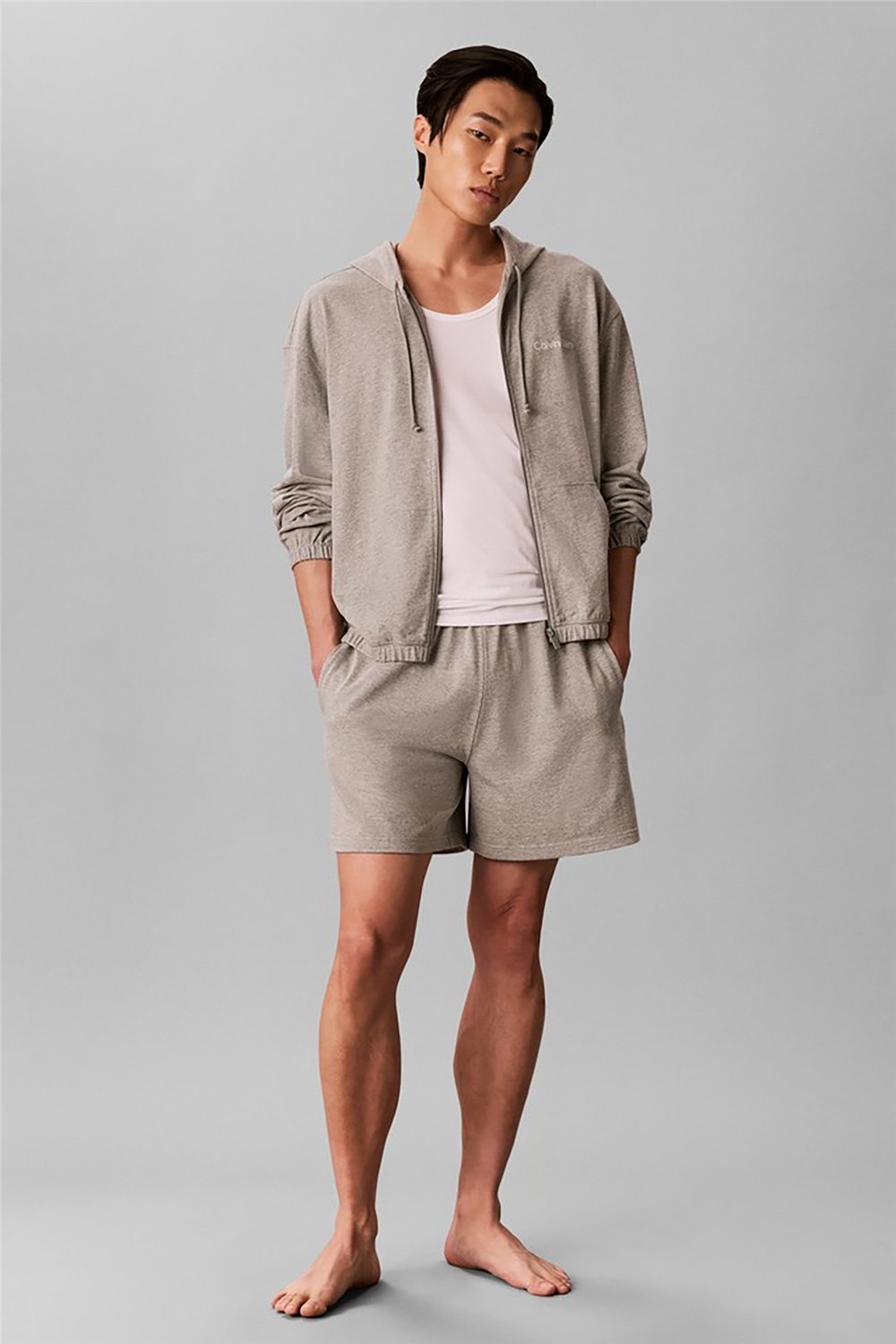 Calvin Klein Icon Essnl L/S Full Zıp Hoodıe Erkek Pijama Üstü Gri