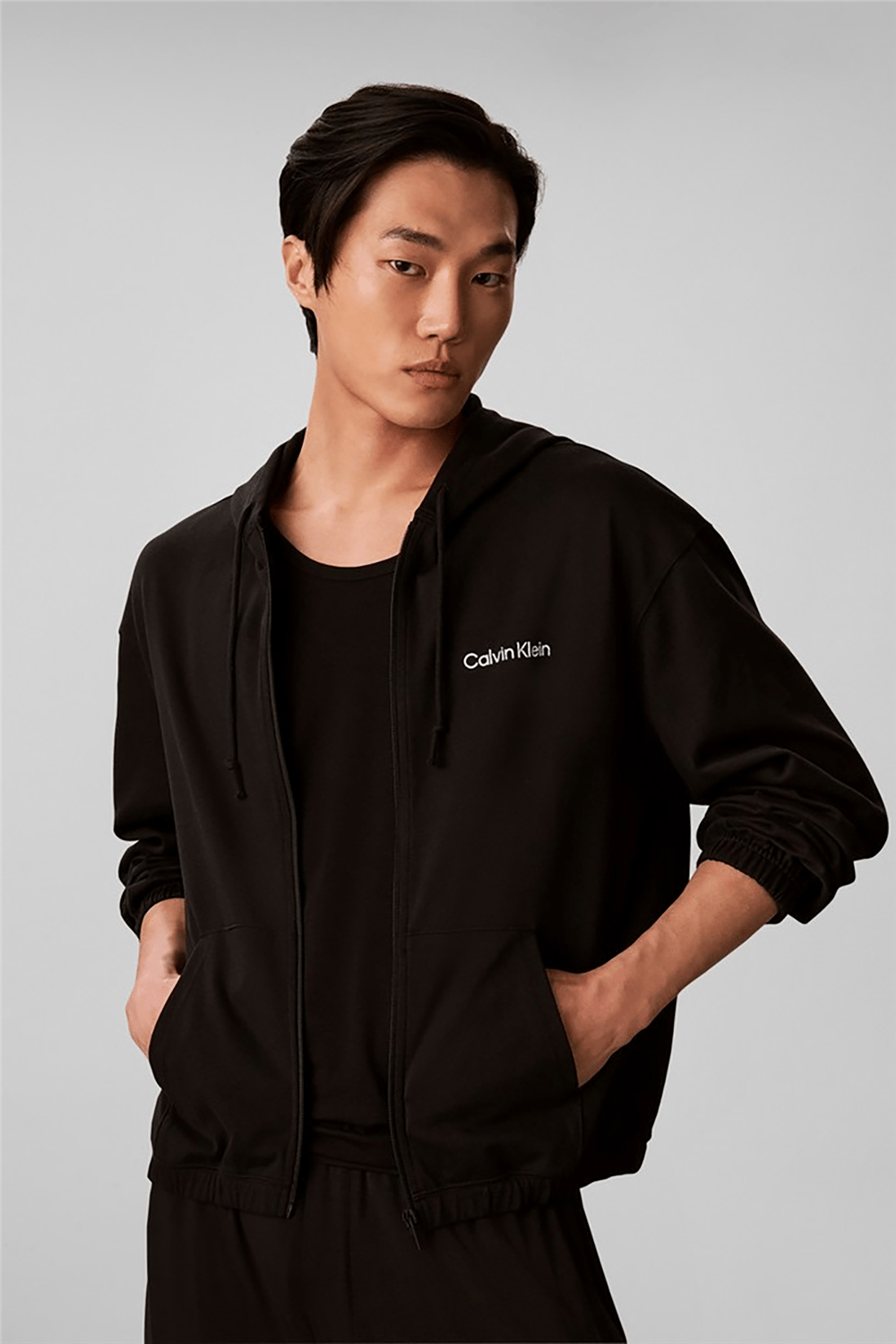 Calvin Klein Icon Essnl L/S Full Zıp Hoodıe Erkek Pijama Üstü Siyah