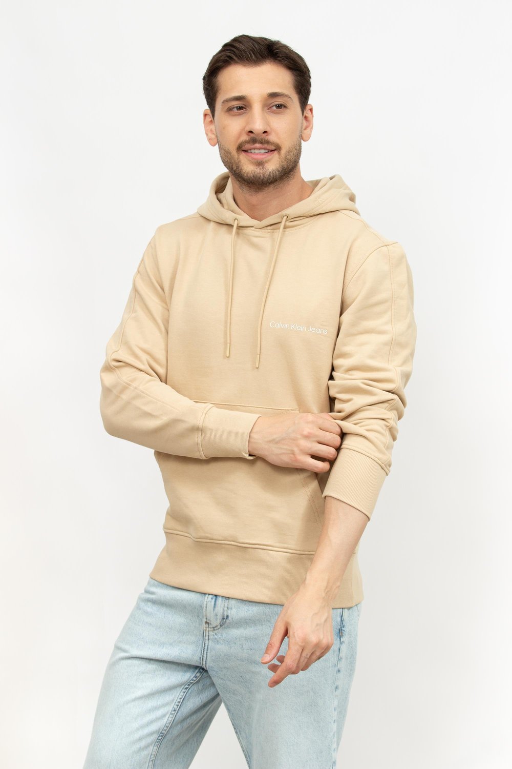 Calvin Klein Institutional Erkek Kapüşonlu Sweatshirt