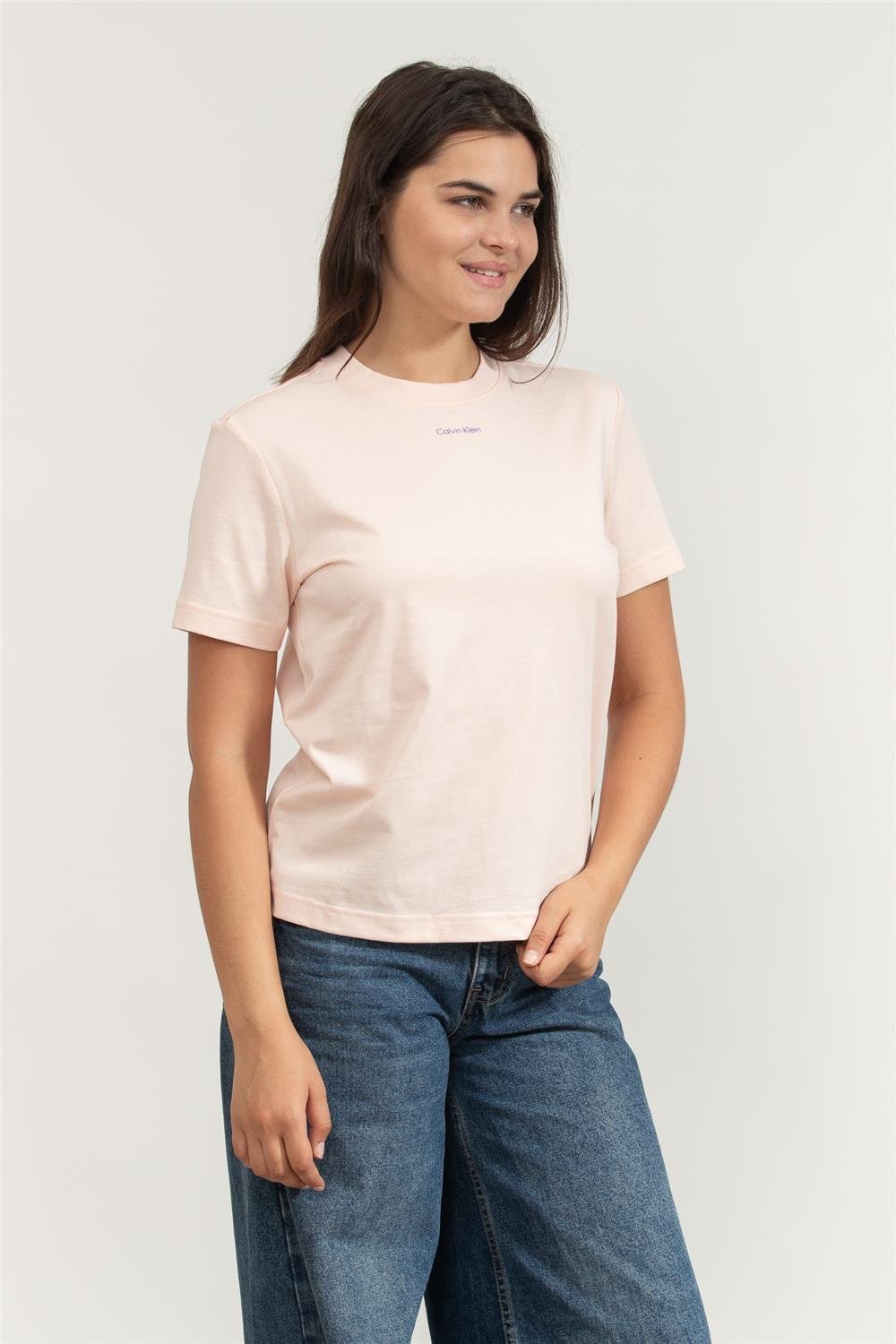 Calvin Klein SS 20S Classic Logo Tee Kadın Bisiklet Yaka T-Shirt